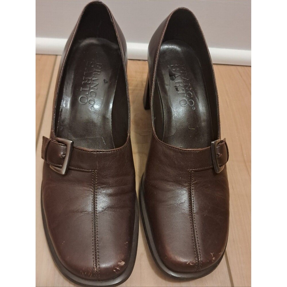 Vtg Y2k Franco Sarto Pumps Heels Women's 6 Brown Leather Academia Schoolgirl